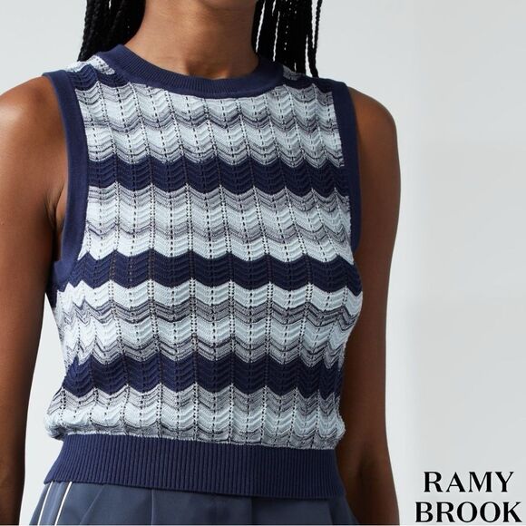 Ramy Brook **NWT** Bonnie Bonnie Sleeveless Knit Sweater in Navy Blue Twist - Picture 9 of 14